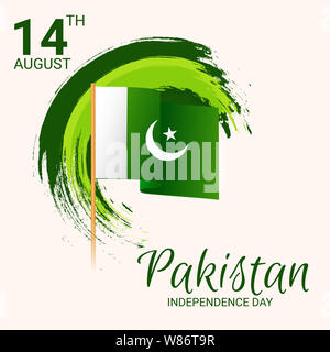 Feiern Unabhängigkeit Pakistans Tag kreative Vector Illustration. 14. August Unabhängigkeit Pakistans. Stockfoto