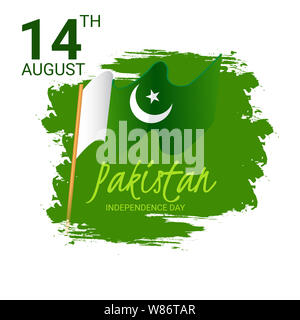 Feiern Unabhängigkeit Pakistans Tag kreative Vector Illustration. 14. August Unabhängigkeit Pakistans. Stockfoto