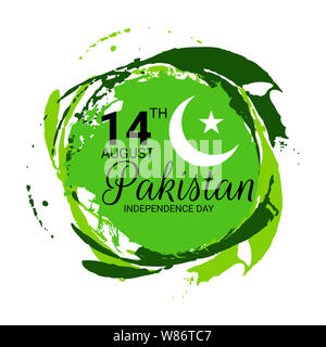 Feiern Unabhängigkeit Pakistans Tag kreative Vector Illustration. 14. August Unabhängigkeit Pakistans. Stockfoto