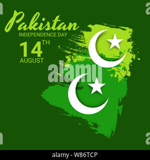 Feiern Unabhängigkeit Pakistans Tag kreative Vector Illustration. 14. August Unabhängigkeit Pakistans. Stockfoto