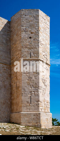 Castel del Monte, erhebt sich auf dem Hochland der Murge. UNESCO-Weltkulturerbe. Andria, Apulien - Italien Stockfoto