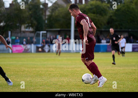 Hungerford Stadt vs Slough Stadt FC am Bulpit Lane, Newbury, Berkshire, England am Dienstag, 06. August 2019. Foto: Philip J.A Benton Stockfoto