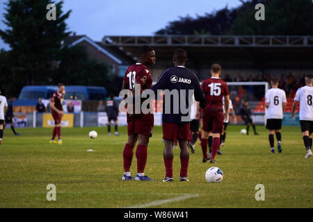 Hungerford Stadt vs Slough Stadt FC am Bulpit Lane, Newbury, Berkshire, England am Dienstag, 06. August 2019. Foto: Philip J.A Benton Stockfoto