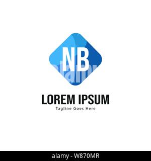 Erste NB Logo Vorlage mit modernen Rahmen. Minimalistische NB Buchstaben logo Vector Illustration Design Stock Vektor