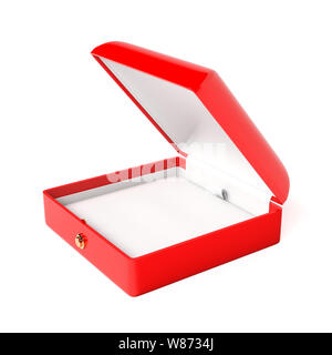 Schmuck box. Leer für Juwelen öffnen. 3D Rendering Illustration isoliert Stockfoto