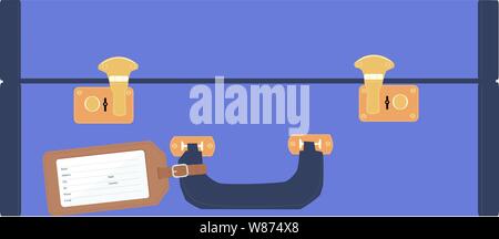 Vector Illustration von großen Reisekoffer auf weißem Hintergrund. Reisende Gepäck. Stock Vektor