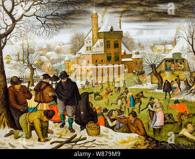 Pieter Brueghel der Jüngere, die vier Jahreszeiten, Winter, Malerei, 1564-1638 Stockfoto