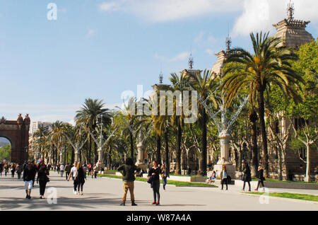 EDITORIAL - nur einen Tag im schönen Park Ciutadella, Barcelona, Spanien Stockfoto