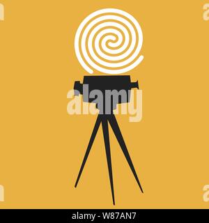 Vector Illustration. Kino Kamera Symbol in flachen und einfachen Stil. Stock Vektor