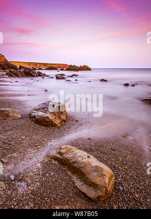 Marloes Sands Sonnenuntergang, Pembrokeshire, Wales Stockfoto