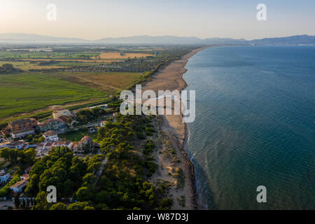 Luftaufnahme St Pere Pescador an der Costa Brava, Katalonien, Spanien Stockfoto