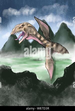 Loch Ness Monster Abbildung Stockfoto