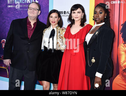 Beverly Hills, Vereinigte Staaten. 07 Aug, 2019. BEVERLY HILLS, LOS ANGELES, Kalifornien, USA - 07 AUGUST: Marc Cherry, Lucy Liu, Ginnifer Goodwin und Kirby Howell-Baptiste kommen an der Los Angeles Premiere von CBS All Access'' Warum Frauen' im Wallis Annenberg Center für Darstellende Künste am 7. August 2019 in Beverly Hills, Los Angeles, California, United States zu töten. (Quelle: Bild Presse Agentur/Alamy leben Nachrichten Stockfoto