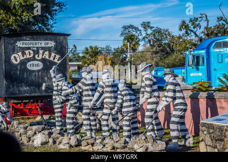 St. Augustine, FL, USA - Feb 7, 2019: Der alte St. Johns County Gefängnis Stockfoto