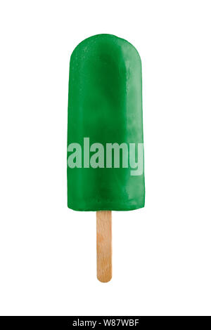 Mint Eis am Stiel, auf weißem Hintergrund Stockfoto