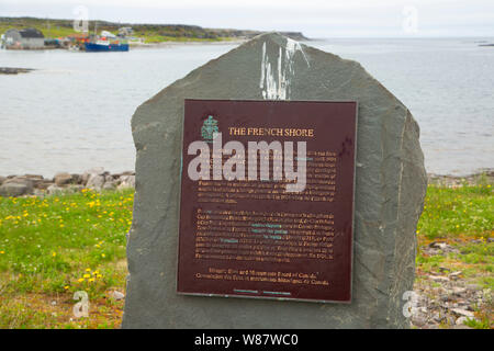 Französischen Ufer Plakette, Port au Choix National Historic Site, Neufundland und Labrador, Kanada Stockfoto