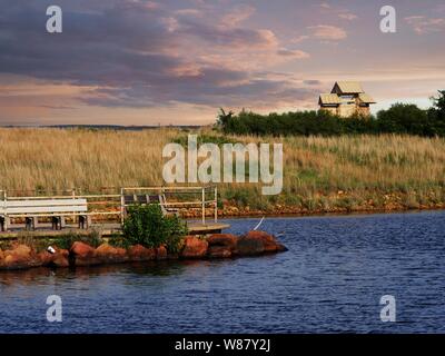 See Elmer Thomas mit Blick auf das Dock in der Comanche County, Oklahoma. Stockfoto