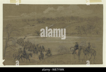 8 Penn Kavallerie, Kreuzung an der Ely Ford, vor der Schlacht von chancellorsville Stockfoto