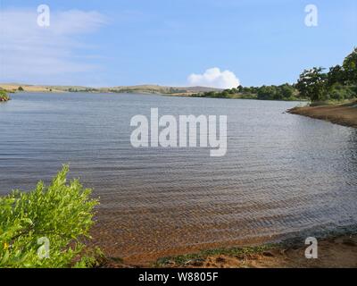 Blick auf den See Elmer Thomas, Comanche County, Oklahoma in den späten Nachmittag. Stockfoto