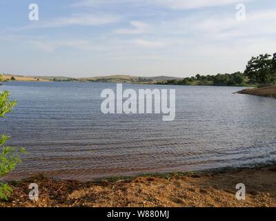 Malerischer Blick auf den See Elmer Thomas an der Wichita Mountains, Oklahoma Stockfoto