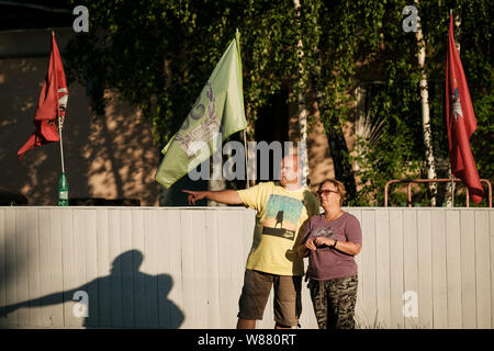 Moskau, Russland - 24. JUNI 2019: Russische Sportler auf Turnier Sozidanie. Stockfoto