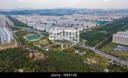 Aeria Ansicht von Incheon Industrie park. Südkorea Stockfoto