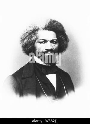 Vintage Kopf und Schultern portrait Foto amerikanischer Sozialreformer, Wahrheit, Redner, Schriftsteller und Staatsmann Frederick Douglass (Frederick Augustus Washington Bailey geboren) (c 1818 - 1895). Foto ca. 1862 von John White Hurn. Stockfoto