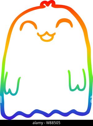 Regenbogen Farbverlauf Zeichnung einer Cartoon ghost Stock Vektor