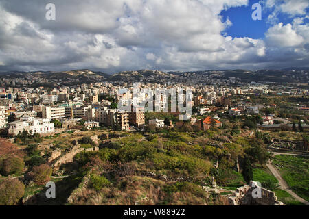 Der Blick auf die Stadt Byblos, Libanon Stockfoto