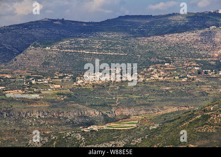 Der Blick auf die Berge in der Nähe von Deir al Qamar Dorf, Libanon Stockfoto