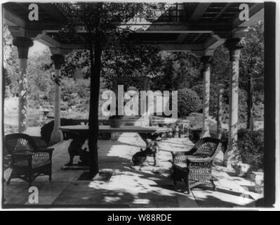 Laurelton Hall, Louis Tiffany Foundation, Lorbeer, Hohl, Cold Spring Harbor, New York. Loggia Stockfoto