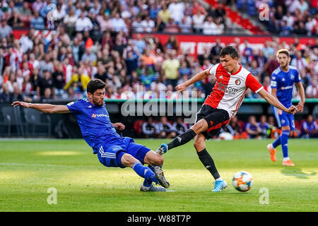 Rotterdam, Niederlande. 08 Aug, 2019. - Feyenoord Rotterdam - Dinami Tiflis, Fußball, Saison 2018/2019, Europa League, Stadion Feijenoord De Kuip, 08-08-2019, Saison 2019/2020, Steven Berghuis. Credit: Pro Schüsse/Alamy leben Nachrichten Stockfoto