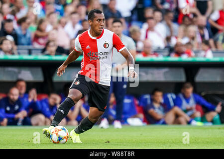 Rotterdam, Niederlande. 08 Aug, 2019. - Feyenoord Rotterdam - Dinami Tiflis, Fußball, Saison 2018/2019, Europa League, Stadion Feijenoord Renato Tapia Credit: Pro Schüsse/Alamy leben Nachrichten Stockfoto