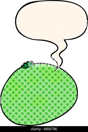 Cartoon Squash mit Sprechblasen im Comic Stil Stock Vektor