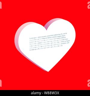 Ein großes rotes Herz 3d Vector Illustration Stock Vektor