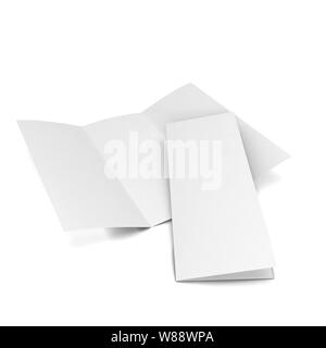 Leere Broschüre. 3d-Abbildung auf weißem Hintergrund Stockfoto