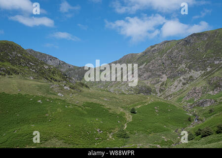 Cadair Idris Bergmassiv (Cader Idris) National Nature Reserve, Snowdonia National Park, North Wales, UK, Großbritannien. Stockfoto