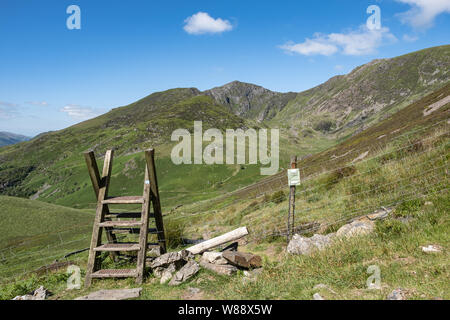 Cadair Idris Bergmassiv (Cader Idris) National Nature Reserve, Snowdonia National Park, North Wales, UK, Großbritannien. Stockfoto