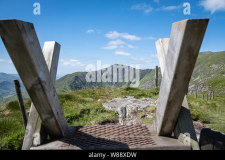 Cadair Idris Bergmassiv (Cader Idris) National Nature Reserve, Snowdonia National Park, North Wales, UK, Großbritannien. Stockfoto