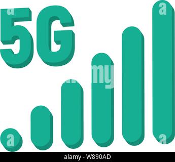 5 g Flache isometrische Vektor Konzept. Stock Vektor