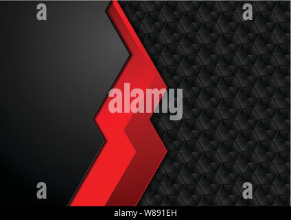 Rot und Schwarz abstract corporate Hintergrund mit Sechsecken Textur. Vektor Design Stock Vektor