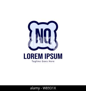 Erste NQ logo Vorlage mit modernen Rahmen. Minimalistische NQ schreiben logo Vector Illustration Design Stock Vektor