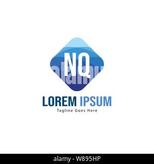 Erste NQ logo Vorlage mit modernen Rahmen. Minimalistische NQ schreiben logo Vector Illustration Design Stock Vektor