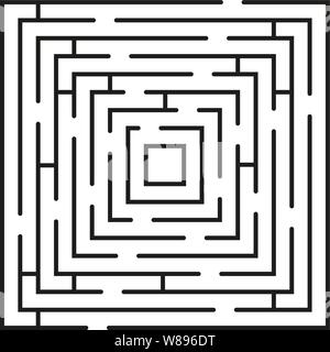 Labyrinth minimal-Symbol. Vektor Konzept square Labyrinth Symbol oder logo-Element in dünne Linie Stil Stock Vektor