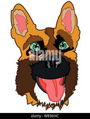 Vector Illustration der Becher der Hund Schaf Hund Stock Vektor