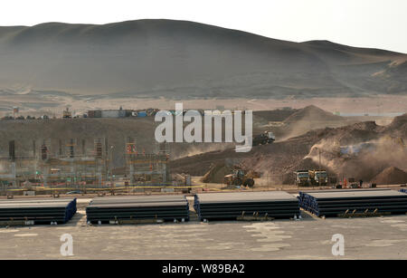 Bau des neuen Terminal in General San Martin Hafen in Peru Stockfoto