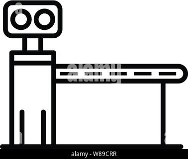 Bahnhof Barriere Symbol, outline Style Stock Vektor