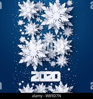 Vektor ein Frohes Neues Jahr 2020 urlaub Hintergrund. Stock Vektor