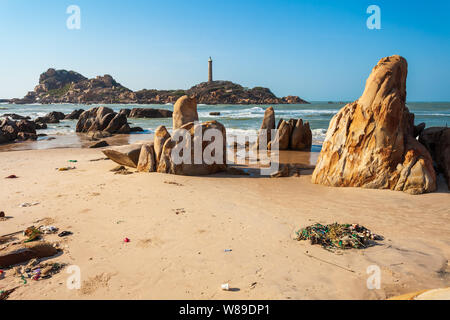 Ke Ga Leuchtturm und Schönheit Felsen in der Nähe von Mui Ne oder Phan Thiet Stadt in Vietnam. Stockfoto