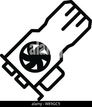 Bergbau Grafikkarte Symbol, outline Style Stock Vektor